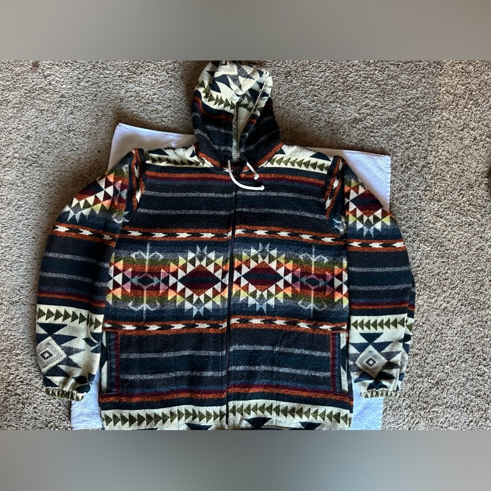 Native print zip up